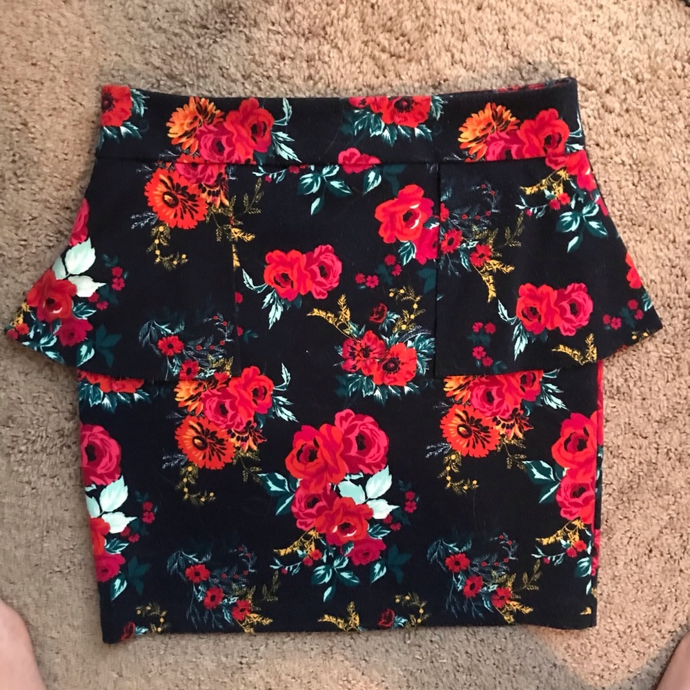 Charlotte Russe Floral Mini Skirt
